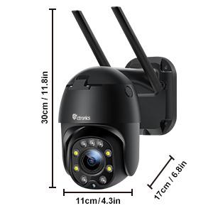 5X Optischer Zoom Überwachungskamera Aussen WLAN, Ctronics Dome PTZ WiFi IP Kamera Outdoor mit Mensch Bewegungsmelder, Automatische Verfolgung