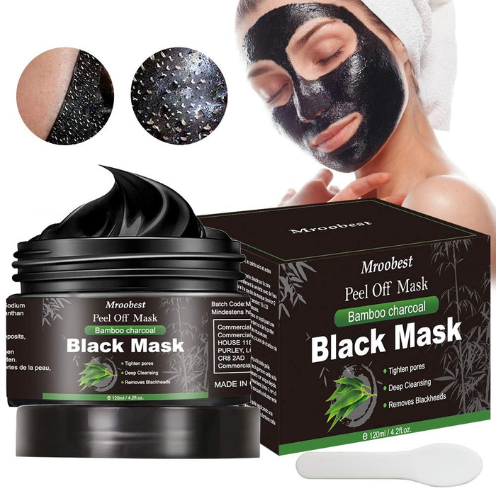 Mitesser Maske, Peel off Maske, Bambus Holzkohle Peel Off Maske, Poren reinigen Anti Öl Kontrolle Reinigung Blackhead Maske, Tiefenreinigung-120ML