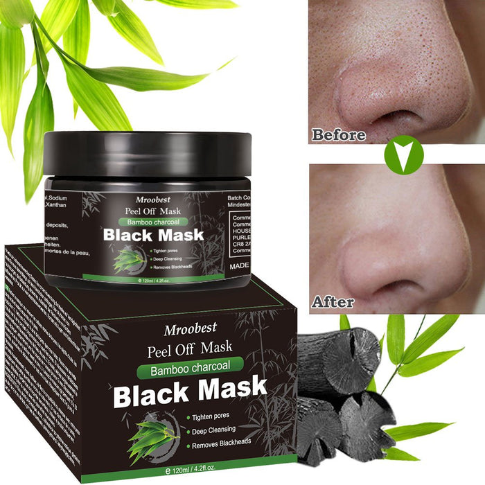 Mitesser Maske, Peel off Maske, Bambus Holzkohle Peel Off Maske, Poren reinigen Anti Öl Kontrolle Reinigung Blackhead Maske, Tiefenreinigung-120ML