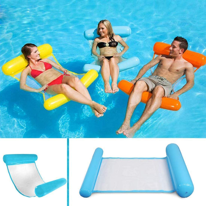 Sinwind Aufblasbares Schwimmbett, Wasser-Hängematte 4-in-1Loungesessel Pool Lounge luftmatratze Pool aufblasbare hängematte Pool aufblasbar