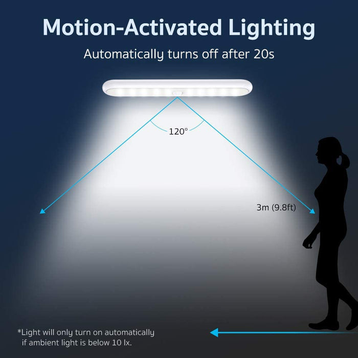 Unterbauleuchte Küche - 2er Pack 20-LED Küchenlampe Mit Schalter, 3 Modi und eingebautem Magnet Schranklicht - LED Bewegungsmelder Schrankleuchte