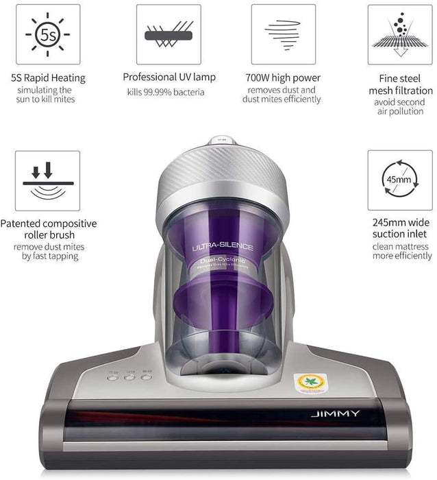 Milbensauger | Antimilben-Staubsauger mit UV-C-Licht | Starke Absaugung Matratzenreiniger Handstaubsauger, Schnellheizung Staubsammler | HEPA Filter