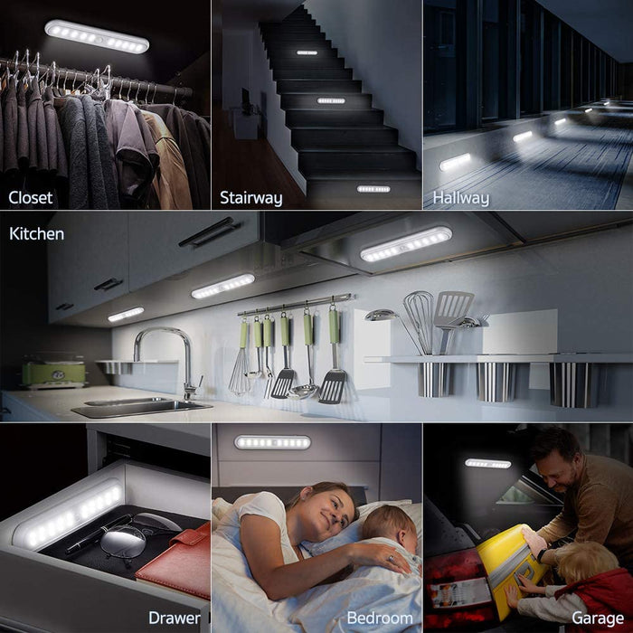 Unterbauleuchte Küche - 2er Pack 20-LED Küchenlampe Mit Schalter, 3 Modi und eingebautem Magnet Schranklicht - LED Bewegungsmelder Schrankleuchte