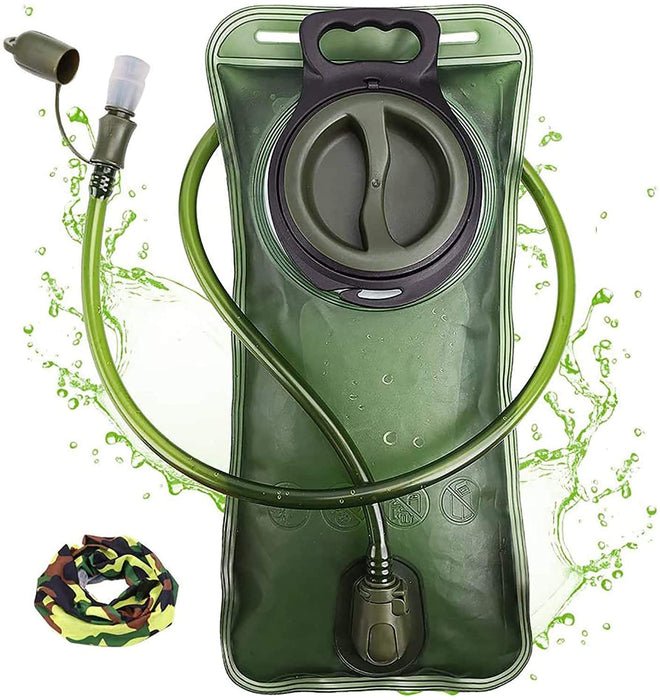 Trinkblase 2 Liter mit auslaufsicherer Wasserreservoir, Military Wasser Aufbewahrung Blase Tasche, BPA-frei Hydration Pack für Wandern Biken Klettern