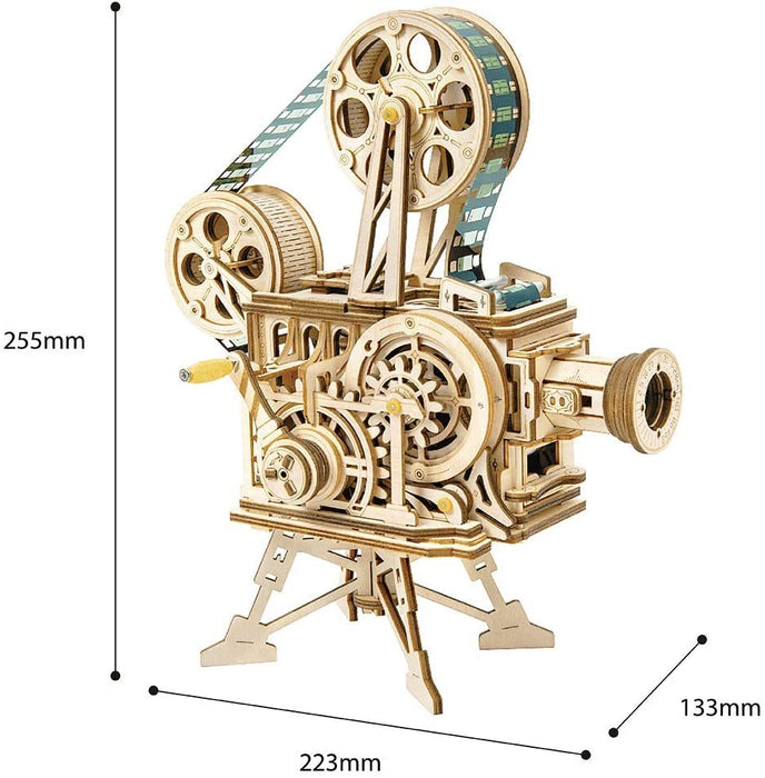 Vitascope Holzpuzzle, Mechanische Modellbausätze, Technischer Modellbausatz, Hand-Generator Klassischer Filmprojektor für Erwachsene und Jugendliche