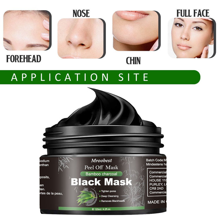 Mitesser Maske, Peel off Maske, Bambus Holzkohle Peel Off Maske, Poren reinigen Anti Öl Kontrolle Reinigung Blackhead Maske, Tiefenreinigung-120ML