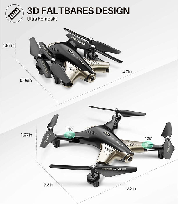 X300 Drohne mit Kamera 1080P HD Live Übertragung WiFi FPV Optische Positionierung 3D Flips RC Quadcopter 2 Akkus 40 Minuten Flugzeit Fernbedienung