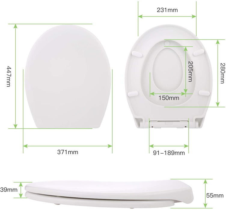 WC Sitz Family, Himimi Familien Toilettendeckel mit Magnetisch zu Befestigenden Kindersitz, Absenkautomatik, Verstellbares Scharnier, Quick-Release