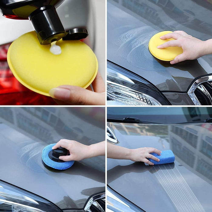 Mikrofaser Auto Handpolierschwamm, Wax Applikator Pad, 13tlg Auto Polierschwamm Reinigungswachs Schwamm Wachs Applikator Reinigungspad