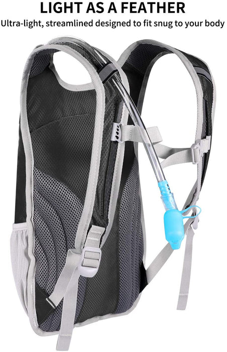 Trinkrucksack, Trinkrucksack mit 2 Liter Trinkblase leichte Isolierung, für Laufen, Wandern, Reiten, Camping, Radfahren, Klettern für Damen und Herren