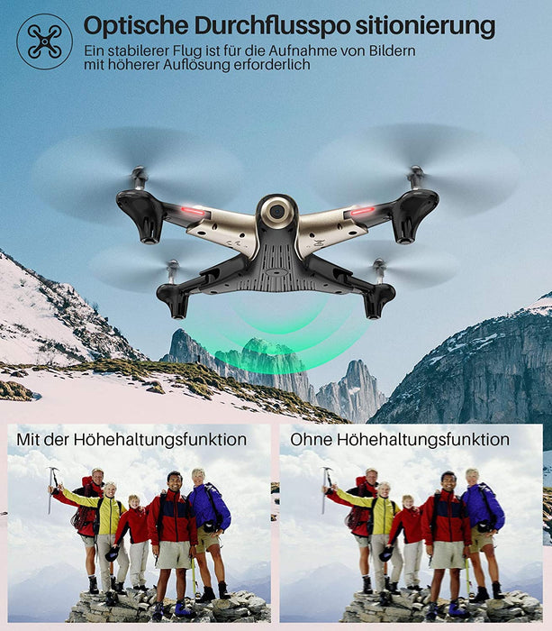 X300 Drohne mit Kamera 1080P HD Live Übertragung WiFi FPV Optische Positionierung 3D Flips RC Quadcopter 2 Akkus 40 Minuten Flugzeit Fernbedienung