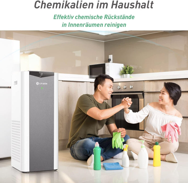 Luftreiniger, LIFUBIDE H13 HEPA Air Purifier für Allergiker, Luftfilter Gegen 99,97% von Staub Pollen Gerüche Schimmel, CADR 610m³/h Trifft auf 107㎡